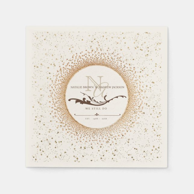 ANY Anniversary Elegant Monogram Napkin (Front)