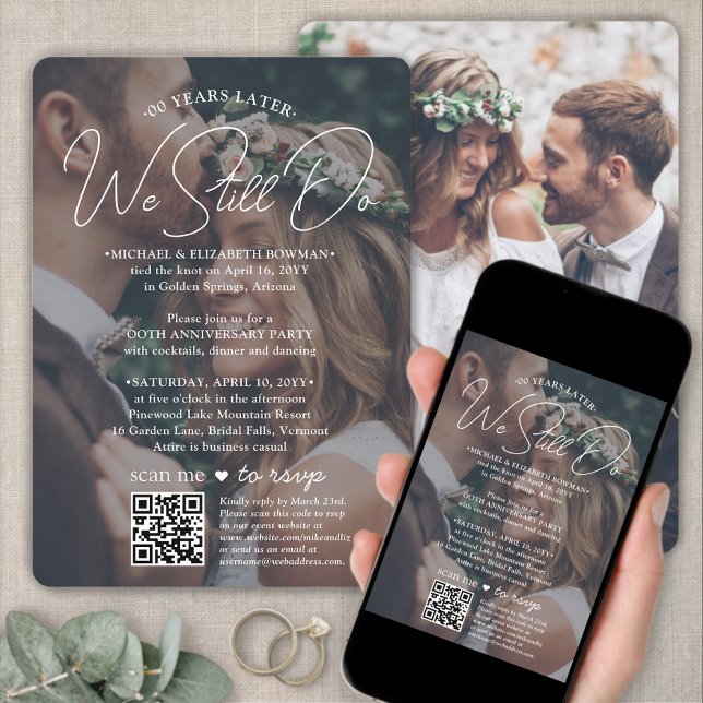 ANY Anniversary Party QR Photo Overlay We Still Do Invitation (Creator Uploaded)