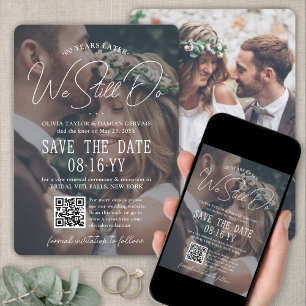 ANY Anniversary Party We Still Do QR Code & Photos Save The Date