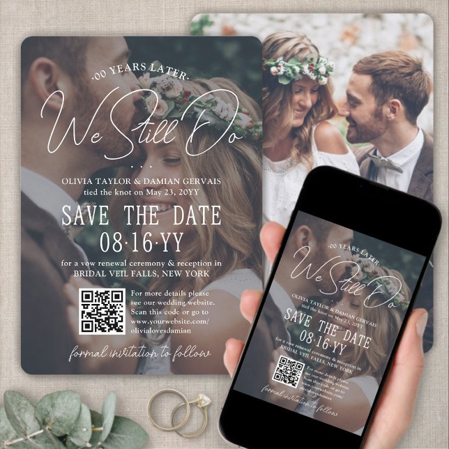 ANY Anniversary Party We Still Do QR Code & Photos Save The Date (Creator Uploaded)