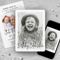 ANY Birthday 2 Photo Chic Stylish Typography Party
