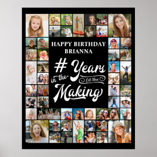 Any Birthday 51 Photo Collage Years in the Making Poster