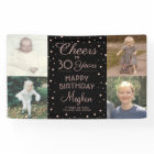 ANY Birthday Cheers Black & Pink Confetti 4 Photo