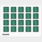 ANY Birthday Cheers Brushed Green & Gold Confetti Square Sticker (Sheet)