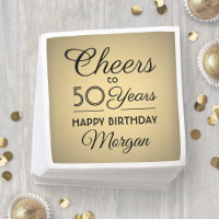 ANY Birthday Cheers Elegant Black and Gold