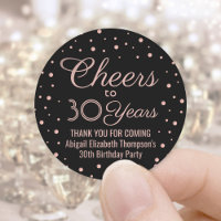 ANY Birthday Cheers Elegant Black & Pink Confetti