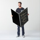 ANY Birthday Cheers Huge Black and Gold Glitter