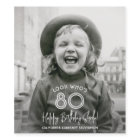 ANY Birthday Chic White Typography Photo Party