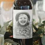ANY Birthday Chic White Typography Photo Party Wine Label<br><div class="desc">Add an elegant personalised touch to birthday party decorations with stylish custom photo wine bottle labels. The pictures and wording on this template are simple to customise. (IMAGE PLACEMENT TIP: An easy way to position a photo exactly how you want is to crop it before uploading to the Zazzle website.)...</div>
