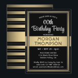 Any Birthday Elegant Black, White and Gold Party Invitation<br><div class="desc">Invite family and friends to an elegant celebration for him or her with stylish black, white and gold birthday party invitations. Pictures and all wording on this template are simple to customise. The design features a faux foil border and ribbon overlay, classic script calligraphy, and vintage art deco inspired typography....</div>