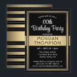 Any Birthday Elegant Black, White and Gold Party Invitation<br><div class="desc">Invite family and friends to an elegant celebration for him or her with stylish black, white and gold birthday party invitations. Pictures and all wording on this template are simple to customise. The design features a faux foil border and ribbon overlay, classic script calligraphy, and vintage art deco inspired typography....</div>
