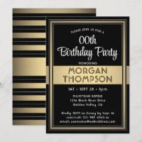 Any Birthday Elegant Black, White and Gold Party