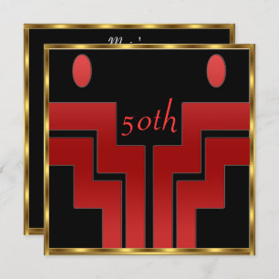 Any birthday Party Black ed Invitation