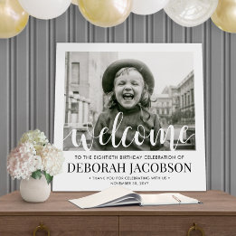 ANY Birthday Party Modern Elegant Photo Welcome