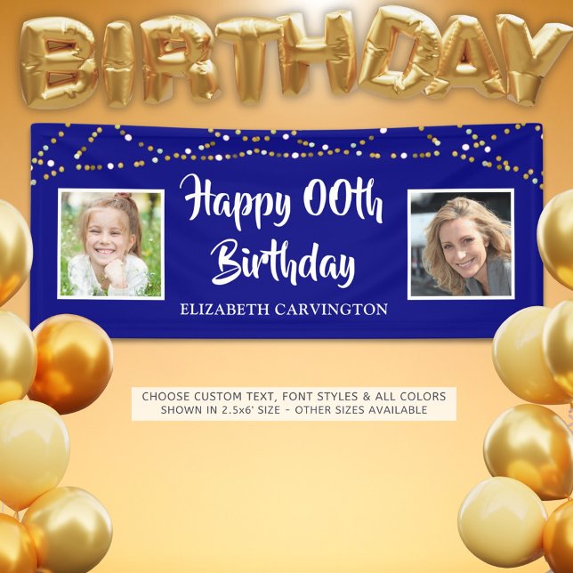 Any Birthday | Then & Now Photos | Personalised Banner (Creator Uploaded)