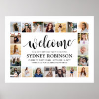 ANY Birthday Welcome Script 20 Photo Collage Party