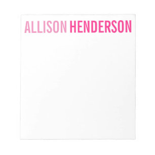 Any Color - Block Name Personalized Notepad