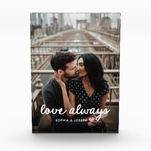 Any Color Heart and Script   Romantic Love Always Photo Block