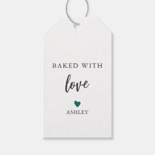 Any Color Heart Baked With Love Tag, Homemade Cook Gift Tags