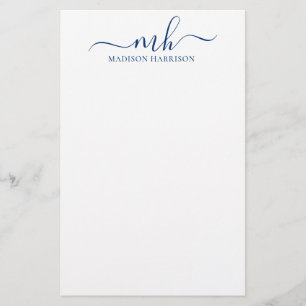 Any Color Personalized Initials & Name Stationery