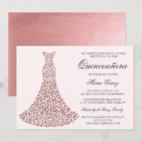 ANY COLOR - Quinceanera Birthday Invitation