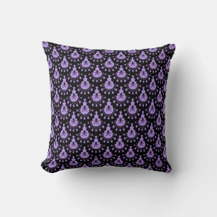 ANY COLOR! Skull Lace Black Back Cushion