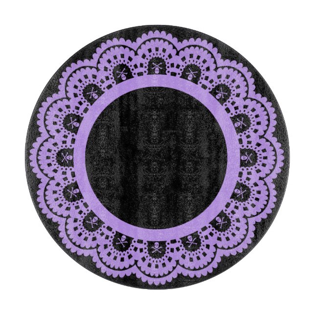 ANY COLOR! Skull Lace Cutting Board (Front)