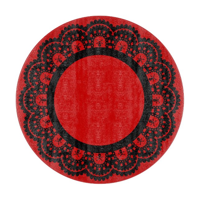 ANY COLOR! Skull Lace Cutting Board (Front)