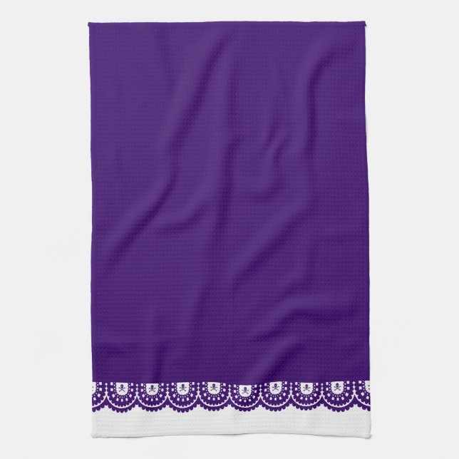 ANY COLOR! Skull Lace Tea Towel (Vertical)