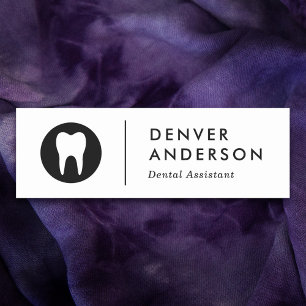 Any color tooth logo modern dentist dental name tag