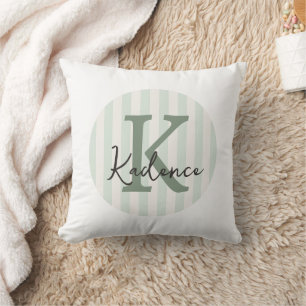 Any Colors Striped Circle Monogram Cushion