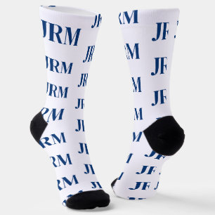 Any Colour - 3 Letter Monogram Pattern Socks