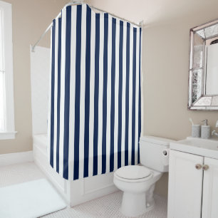 Any Colour and White Vertical Stripes Shower Curtain