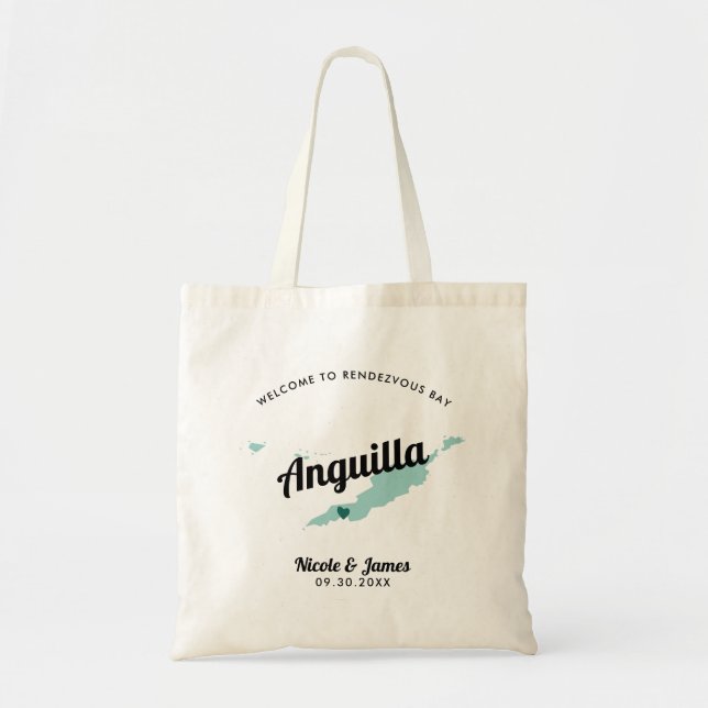 Any Colour Anguilla Wedding Welcome Bag, Tote Bag (Front)