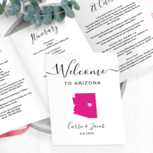 Any Colour Arizona Wedding Bag Welcome Itinerary Tri-Fold Programme