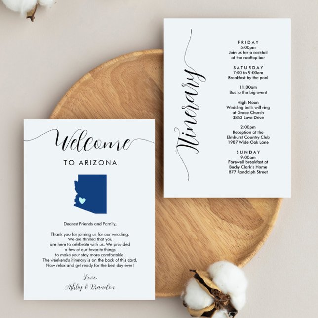 Any Colour Arizona Wedding Welcome Letter Itinerar (Creator Uploaded)