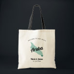 Any Colour Aruba Map Wedding Welcome Bag, Tote Bag<br><div class="desc">Wedding weekend welcome gift bag for out of town guests to your wedding, featuring image of Aruba. You may edit the colours for any part of this design, as well as move the heart to the location of your wedding. To change colours, click personalise and then "edit using the design...</div>