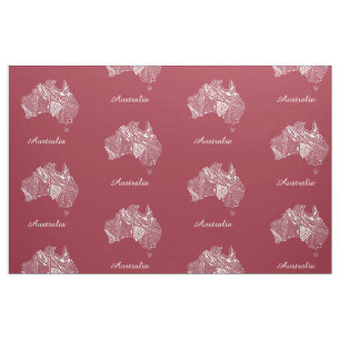 Any Colour Australia Map Original Art Fabric