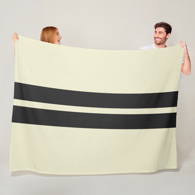 Any Colour Background & Black Car Racing Stripes Fleece Blanket (In Situ)