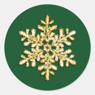 Any Colour Background Gold Crystal Snowflake Seal