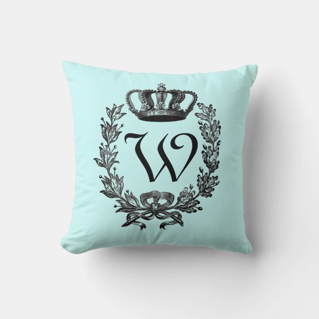 Any Colour Background  - Monogram Cushion (Front)