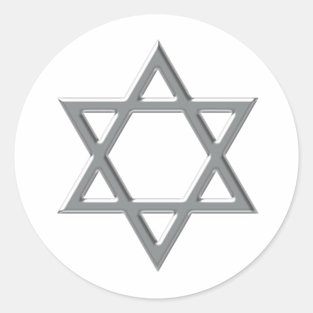 Any Colour Background Silver Star of David Sticker (Front)