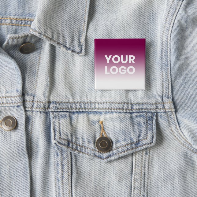 Any Colour Background | White Gradient & Your Logo 15 Cm Square Badge (In Situ)