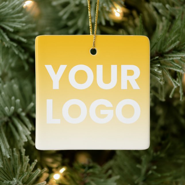 Any Colour Background | White Gradient & Your Logo Ceramic Ornament (Tree)
