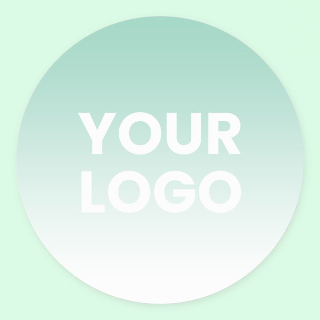 Any Colour Background | White Gradient & Your Logo Classic Round Sticker (Creator Uploaded)