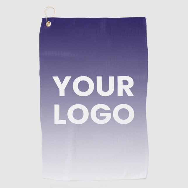 Any Colour Background | White Gradient & Your Logo Golf Towel (Front)
