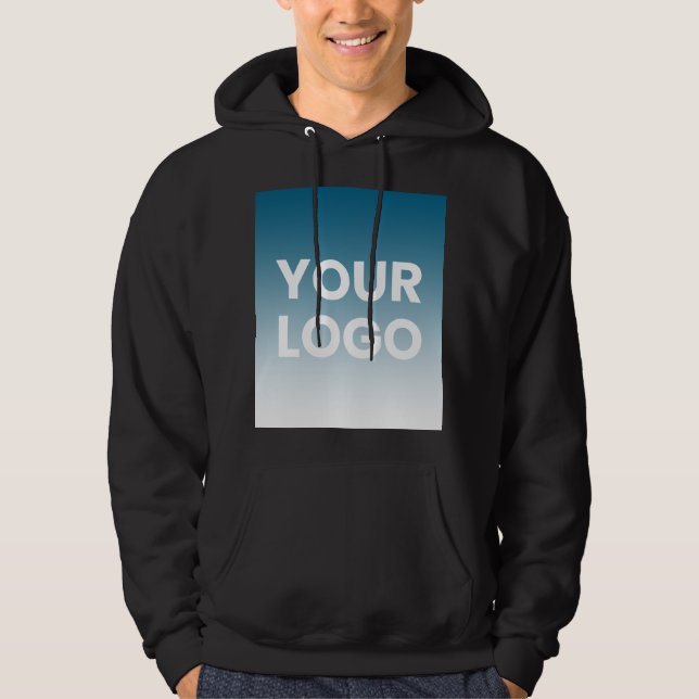 Any Colour Background | White Gradient & Your Logo Hoodie (Front)