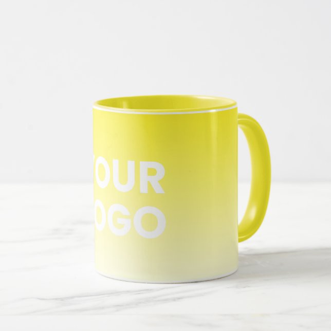 Any Colour Background | White Gradient & Your Logo Mug (Front Right)