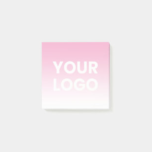 Any Colour Background White Gradient & Your Logo Post-it Notes