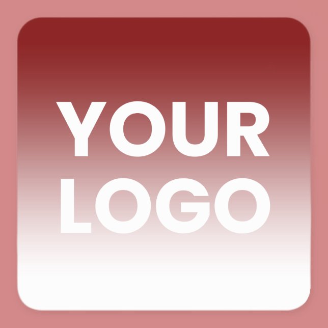 Any Colour Background | White Gradient & Your Logo Square Sticker (Creator Uploaded)